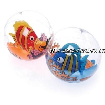 China Transparent Toy Inflatable Inflatable Beach Ball With Fishes Inside for sale