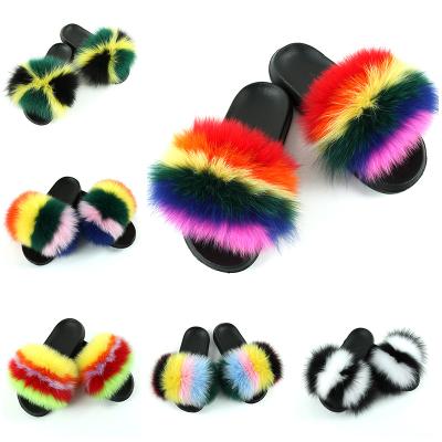 China Wholesale Fashion Trend Fur Slides Women's Fashion Casual Home Slippers for sale