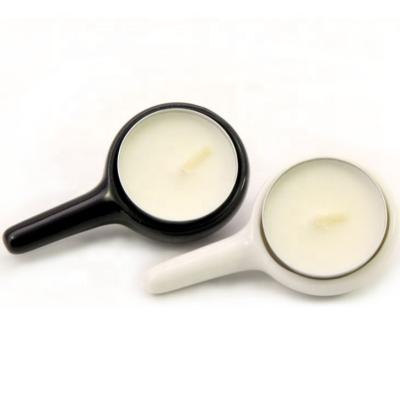 China Home Decoration White And Black Ceramic Durable Essential Oil Stove Around Tealight Spoon Candle Holder for sale