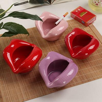 China Eco-friendly original design ashtray fashion lip custom creative ashtray patented ceramic products ashtray for sale