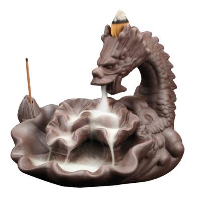 China Chinese Ceramic Dragon Incense Burner Home Decor Chinese Incense Backflow Censer with Waterfall Incense Holder Cones for sale