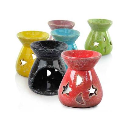 China Ice Chinese Custom Incense Oil Burner Heater Ceramic Black Incense Candle Burner for sale