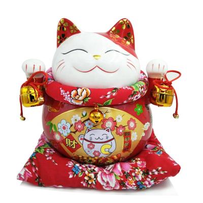 China Big Maneki Neko Big Waving China Huge Arm Height 9 Inch Lucky Cat Electric Automatic Hand Shake for sale