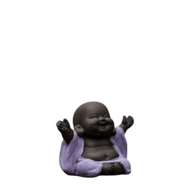 China China Ceramic Buddha Statue Small Laughing Tea Pet Pet Monk for sale