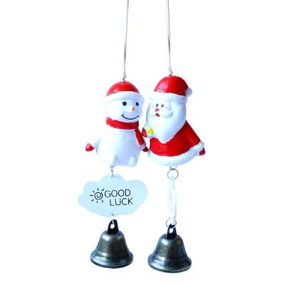 China Cute Ceramic Christmas Wind Rings Santa Claus Hanging Bell Christmas Tree Christmas Ornaments Gift Christmas Pendant Decorations for Home for sale