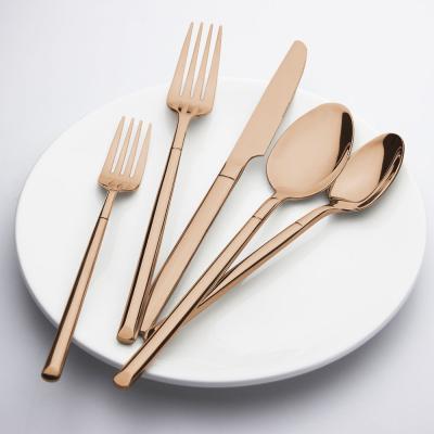 China Modern Tableware Stocked Rose Gold Forks Knives Spoons New Design YC3-097-04 for Christmas Day for sale