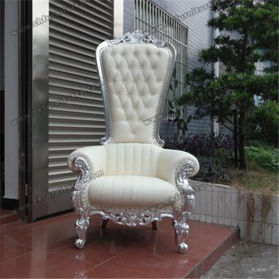 China White Modern Aluminum Silver Wood / Metal Wedding King Throne Chair Solid Hotel Furniture Modern Spray Painting YC-SW02 for sale