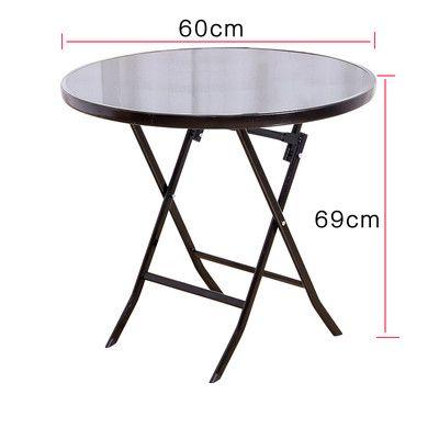 China HYC-T20-02 Wholesale Cheap Foldable Iron Hotel Folding Black Round Dining Table Set for sale