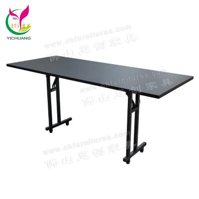 China Modern Metal Folding Meeting Table Black Laminated Conference YC-T153 for sale