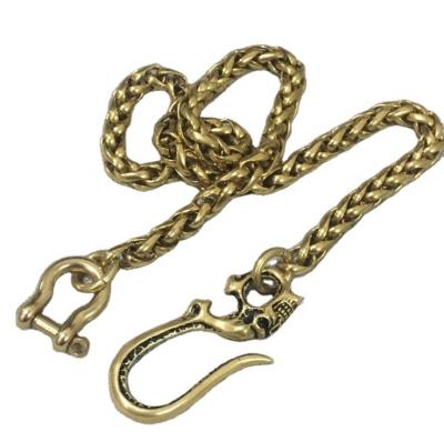 China Japanese Belt Clip Key Chain Fish Hook Wallet Clip Solid Brass Belt Clip Solid Brass Clip for sale