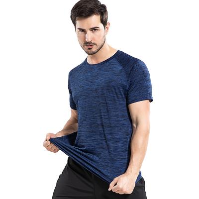 China Wholesale Men's Shirts Anti-Wrinkle Dry Fit Men's Gym Wear Sportswear T-shirts Athletic Mesh Sleeve Shorts Wicking Moisture Muscle Fitness for sale