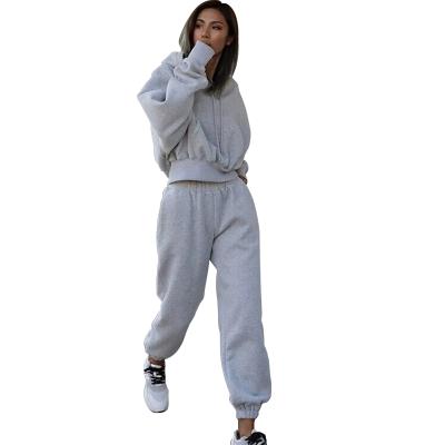 China Wholesale Winter Breathable Women Autumn Sweatsuit Pullover Hoodie Casual Sweatpants Sports Teams Jogger Set for sale