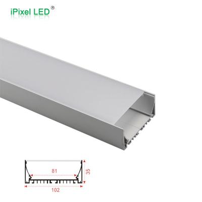 China Aluminum led shade super bright lgiht 81mm wide track led profile heatsink for led linear lights for sale