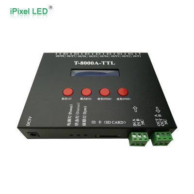 China SPI Signal SD Card 8 Output Ports Pixel Led Controller T-8000 Offline Control 17.5cm*9cm*3cm for sale