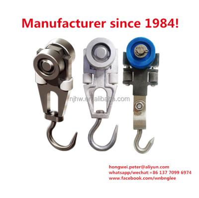 China Free preview available! ! ! Free Sample Available Birail Trolley Stainless Steel Hook Double Track Pulley Hook For Pig Cattle Sheep Slaughtering Line for sale