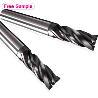 China Solid Carbide Tungsten Steel 4 Flute Safety Carbide End Mill CNC Straight Milling Cutter For Alloy Prehardened Stainless Steels for sale