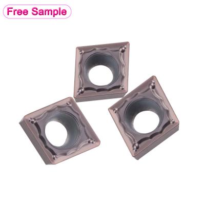 China Lathe Indexable Carbide CNC Cutting Tool Long Life CCMT060204 CCMT09T304 Stainless Steel CVD Turning Insert for sale