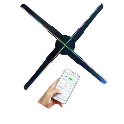 China 3D Hologram Fan, 17.7” 3D Fan Hologram Projectors Advertising Display With 700 Video Library Holofan 45CM And 576 LED 3d Fan Holograms for sale