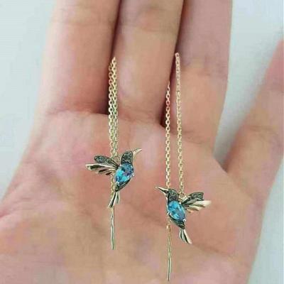 China New Fashion Eco-Friend Small Bird Drop Long Hanging Earrings For Women Girl Stylish Tassel Earring Stylish Jewelry Personality Gift for sale