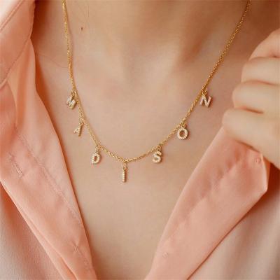 China 2022 CLASSIC Design Luxury Jewelry Chain Name Necklace Personalized Letter Custom Necklace Gold Plated Stainless Steel Custom Necklace for sale