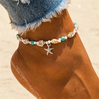 China High Quality New Shell Beads Starfish Anklets For Women Leg Bracelet Foot Chain Boho Jewelry Sandals Gift Beach Bohemian Anklet for sale