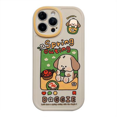 China 2022 Hot Cute Designer Silicone Back Cover Shockproof Customizable Phone Case Cartoon Dog Spring Release Girl For Iphone 11 pro case 12 13 for sale