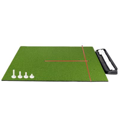 China Mixed Material Artificial Grass and Rubber Base Driving Range Golf Swing Practice Putting Hitting Range Mat with Rubber Base and Ball Tray for sale