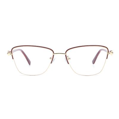 China For Reading Glasses 2021 New Goods Ladies Metal Oval Eyewear Ready Frames Anti Blue Light Reading Glasses for sale