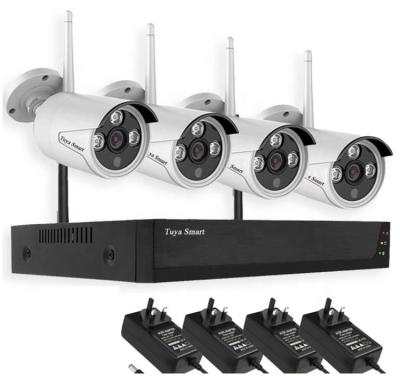 China Tuya Smart 4 Wireless Camera System Built-in Nvr Kit Long Range Amazon Security Siren With Night Vision for sale