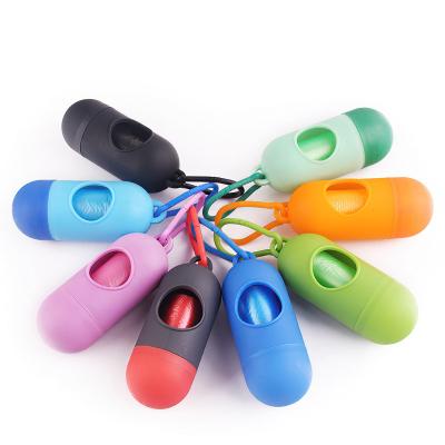 China Wholesale Mini Cute Colorful PE Waste Biodegradable Pet Dog Poop Stored Poop Bags Dispenser Holder With Hanger for sale