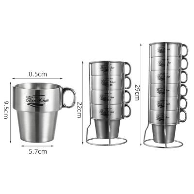 China 304 Stainless Steel Outdoor Displacement Double Wall Cocktail Juice Coffee Cup Heat Insulation Drinkware Anti-scalding Cup for sale