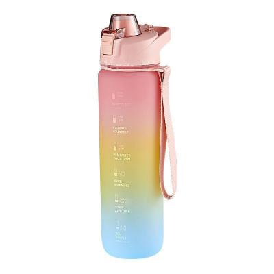 China Large Capacity Water Bottle Straw Cup High Temperature Plastic Water Cup Sustainable Time Scale Frosted Outdoor Sports Student Couple Bottle for sale