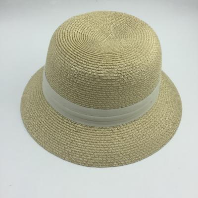 China Fashionable Striped Women Summer Bucket Hat Sun Beach Paper Straw Hat For Ladies for sale