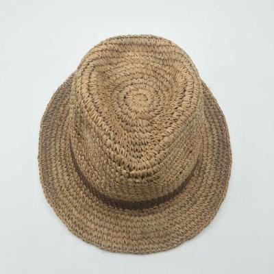 China Classic Raffia Straw Hat Felted Hat Flex Hat Summer Light Brown Sunny Hat Picture With Logo for sale