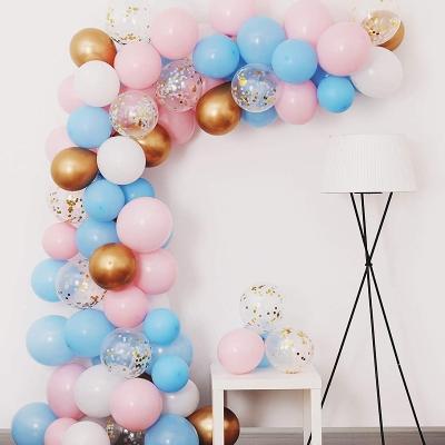 China Party Gender Reveal Theme Birthday Party Decoration Set Boy Or Girl Latex Balloon Arch Balloon Chain for sale