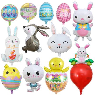 China Gift Toy Wholesale Easter party decoration balloon Easter egg chicken aluminum balloon for sale