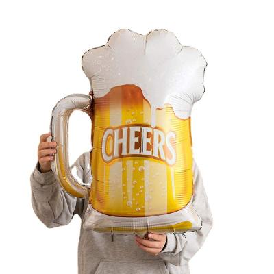 China Funny 20x16 large gilded birthday banner wine glass wine bottle crown balloon set for kids birthday decoration for sale