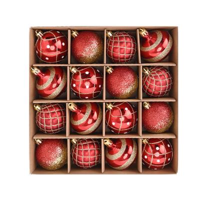 China New pattern New 6cm/16pcs color electroplating Christmas ball set Christmas tree pendant decoration for sale