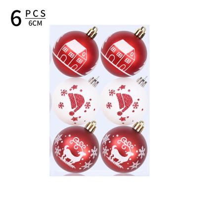 China New pattern 6cm painted Christmas ball Christmas tree decoration pendant Window decoration Christmas decorations for sale