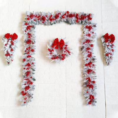 China Any combination New Christmas Wreath Merry Christmas Front Door Ornament Wall Artificial Pine Garland For Party Decor for sale