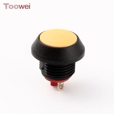 China One normally open and one normally closed round 12mm momentary waterproof plastic push button switch for sale