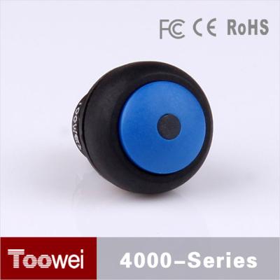 China Toowei nylon waterproof 12mm ip67 blue momentary push button switch with illuminated dot for sale