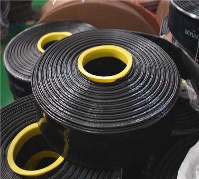 China Discharge Water Or Other 10 Bar 4 Inch PVC Black Color Lay Flat Hose Water Pump Pipe Canada for sale