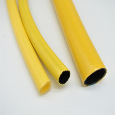 China Green Color Fiber Reinforced 4 Layer PVC Garden Hose With Sizes Of 3/8 1/2 3/4 5/8 Inch Untwisted Flexible for sale