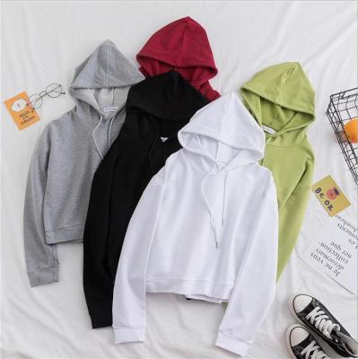 China Wholesale QUICK DRY 100% Cotton Long Sleeve Logo Ladies Hoodies Crop Tops Custom Made For Women Pullover Hoodies for sale