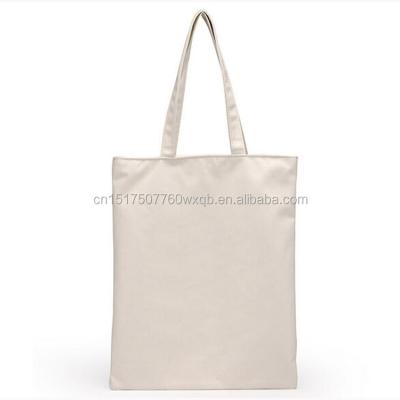 China Soft White Eco-friendly Canvas Bag Standard Size Canvas Zip Pouch Foldable Tote Bag for sale