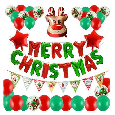 China Wholesale 12 Inch 52pcs/set Glitter Balloon Christmas Decorations Christmas Decorations Set Merry Christmas Banners for sale