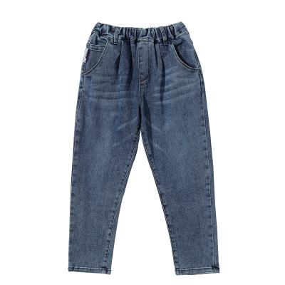 China Color Fade Proof Customized Service Children's Wear Spring Elastic Neutral Children's Jeans Pants Custom Designs Embroidery Premium for sale