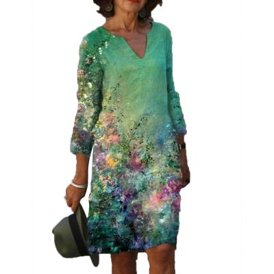 China 2022 Autumn New Breathable Women's Personalized Printing Fashion Oversized Dress for sale