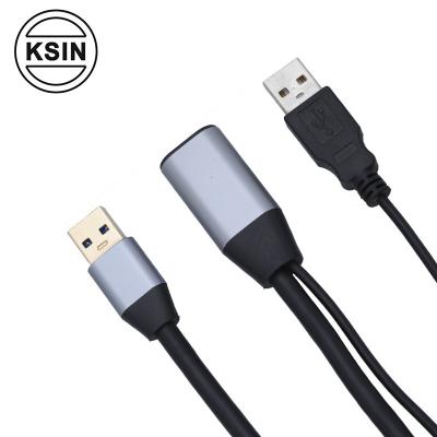 China Multimedia USB 3.0 Type A Male To A Female Active Extension Cable Cord With USB Charging for sale